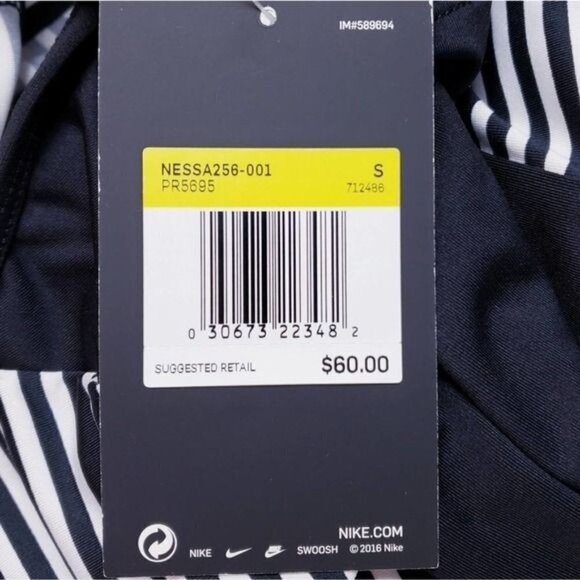 Nike‎ New Tankini Swim Top Key Hole Racerback V-neck Black Swimsuit Top NWT sz S - Picture 8 of 9